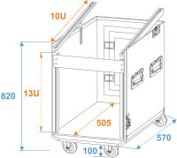 ROADINGER Spezial-Kombi-Case Profi, 12HE mit Rollen