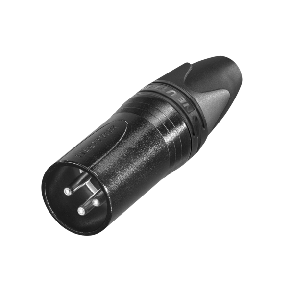 NEUTRIK® XLR, 3-pole , metal-, Soldering-male connector, silver plated contact(s), straight, black