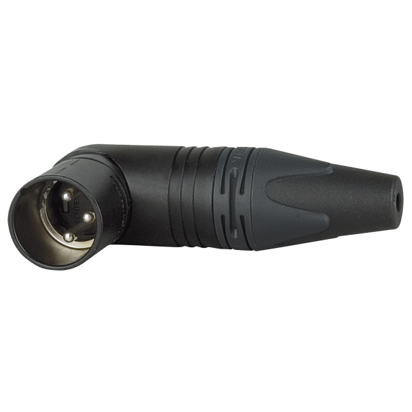 Neutrik XLR 3P 90° Connector - male - Neutrik RX Silver Contacts - black metal housing