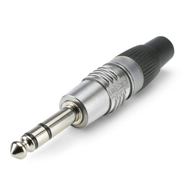 HICON jack (6,3mm)  3-pole Cap: plastic-male connector, straight, nickel