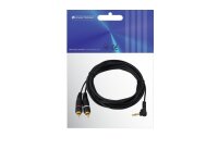 OMNITRONIC Adaptercable 3.5 Jack 90°/2xRCA 1.5m bk