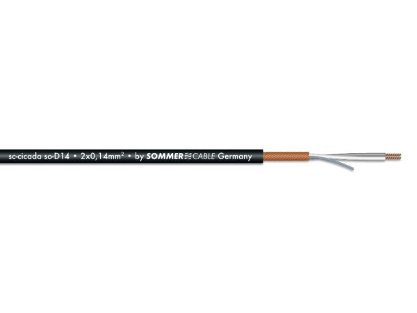 SOMMER CABLE Microphone cable 2x0.14 100m bk CICADA