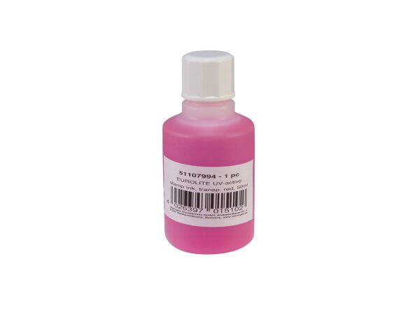 EUROLITE UV-active Stamp Ink, transparent red, 50ml