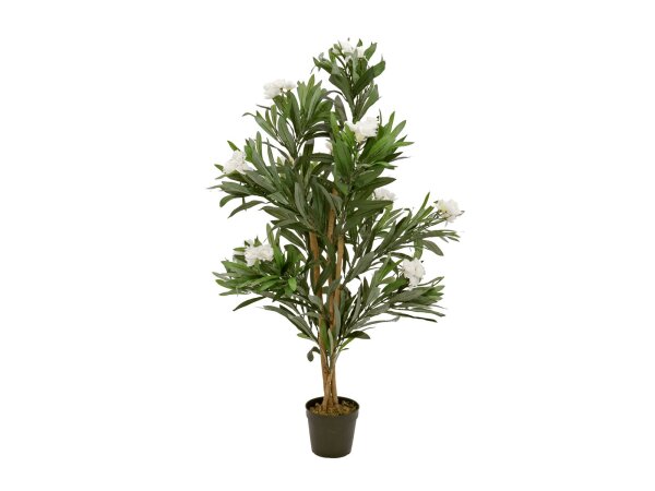 EUROPALMS Oleander tree, artificial plant, white, 120 cm