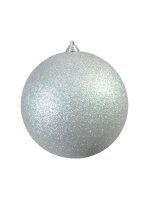 EUROPALMS Deco Ball 20cm, silver, glitter