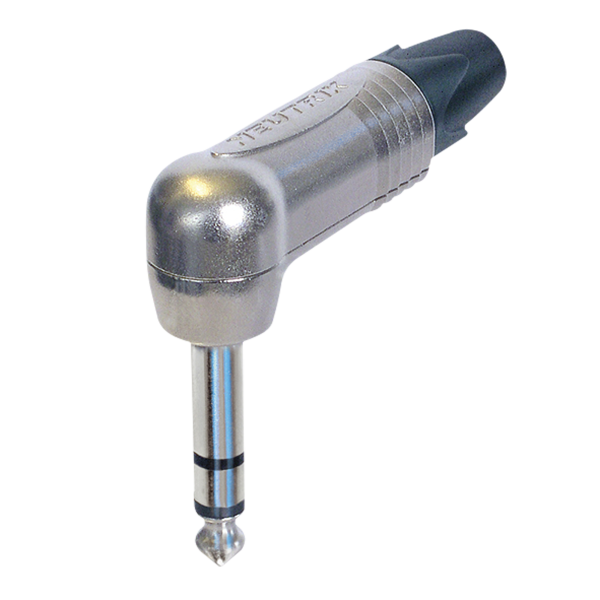Neutrik Jack Plug 6.3 mm Stereo - 90° Stereo - Nickelgehäuse