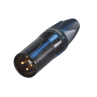 Neutrik XLR 3P male Black housing Gold contacts - black...
