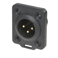 Neutrik XLR 3P Chassis male TOP Gold contacts - black...