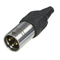 Neutrik XLR 3P Connector male TOP Gold contacts - stainless steel housing