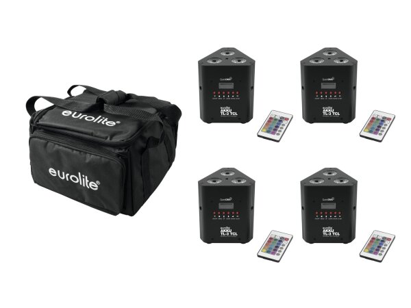 EUROLITE Set 4x AKKU TL-3 QuickDMX + Soft Bag