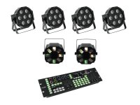 EUROLITE Set 4x LED SLS-7 HCL Floor + 2x LED FE-700 + DMX...