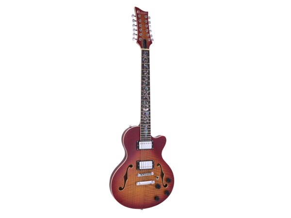 DIMAVERY LP-612 Electric Guitar, flamed sunburst