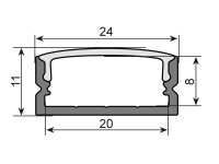 EUROLITE Deckel für U-Profil 20mm milchig 2m