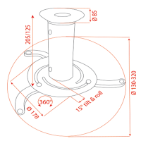Showgear PRB-1 Projector Mount for Ceiling...