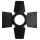 Showtec Barndoor for Parcan 30 Black four-leaves aluminium barndoor