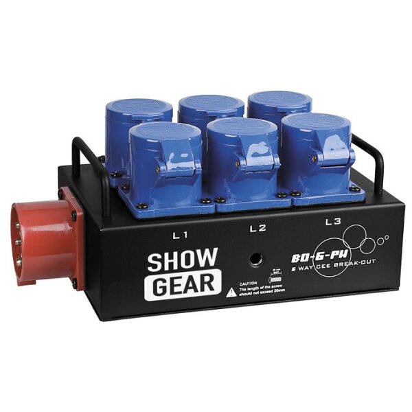 Showgear BO-6-PWC CEE 16A to 6x CEE 16A