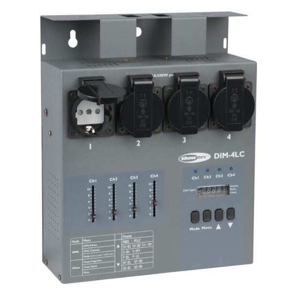 Showtec DIM-4LC 4-Channel Dimmer Pack with local control - 3 A per channel