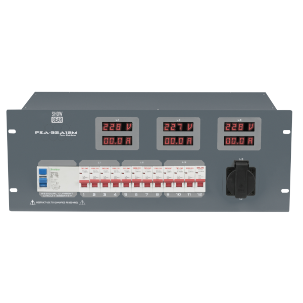 Showgear PSA-32A12M 12x MCB - schuko + Multipin out