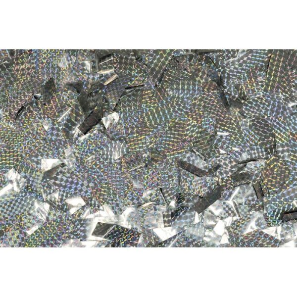 Showgear Metallic Confetti - Rectangle Silver Laser, 55 x 17 mm, 1 kg, flameproof