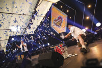 Showgear Electric Confetti Cannon 50 cm, blue/white, flameproof and biodegradable