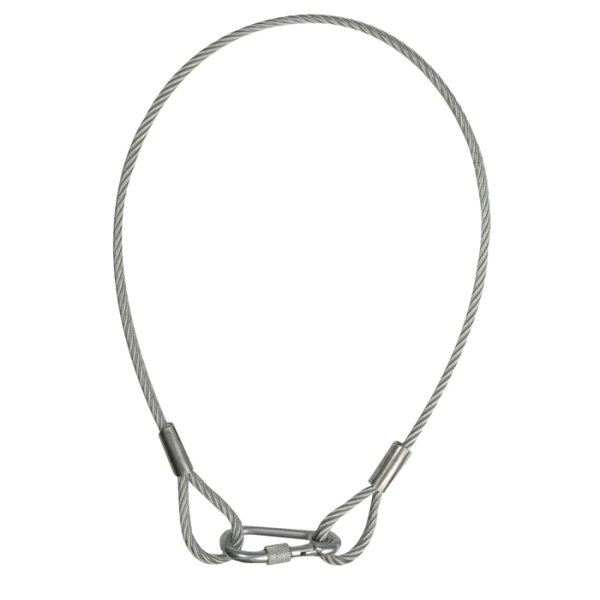 Showgear Safety Cable 6 mm WLL: 80 kg - 75 cm - Silber