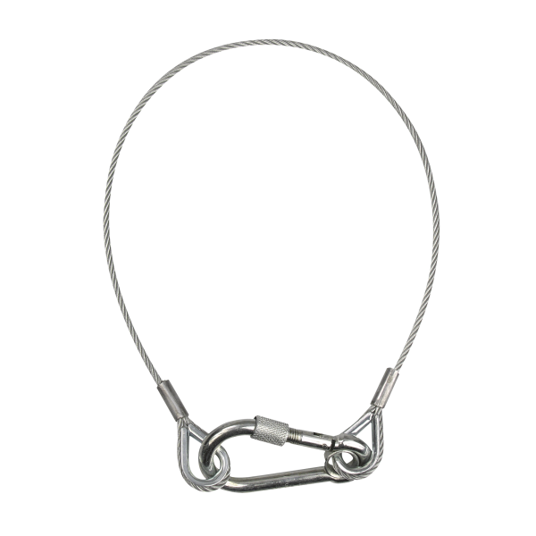 Showgear Safety Cable 6 mm - with Safety Ring WLL: 60 kg - 75 cm - Silber