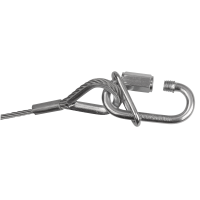 Showgear Safety Cable 3 mm WLL: 5 kg - 60 cm - Silber