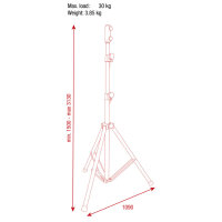 Showgear Light Stand Aluminium (incl. Spigot Adapter) Including Spigot Adapter