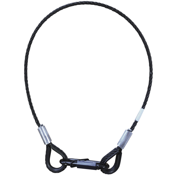 Showgear Safety cable 4 mm - BGV-C1 WLL: 10 kg - 100 cm - black
