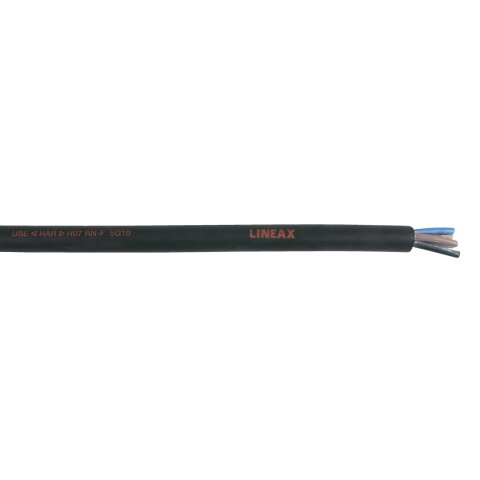 Lineax Lineax Neoprene Cable, Black Price per metre - 5x 10 mm²