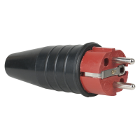 PCE Rubber Schuko Connector Male Red - 240 V - CEE 7/VII...