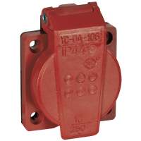 Showgear Chassis connector with cover VDE 16 A - red