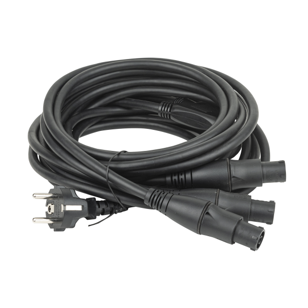 DAP Schuko to powerCON TRUE1 TOP split 3-way 3 m