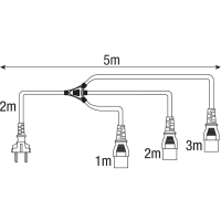 DAP Schuko to powerCON TRUE1 TOP split 3-way 3 m