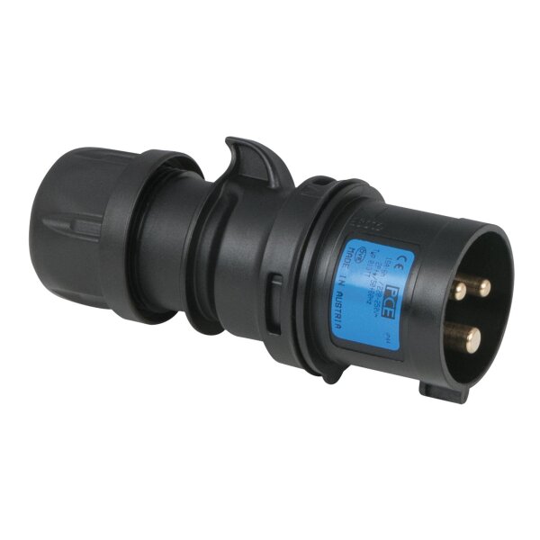 PCE CEE 16 A/240 V - 3P Plug male Black - Turbo Terminal - screwless