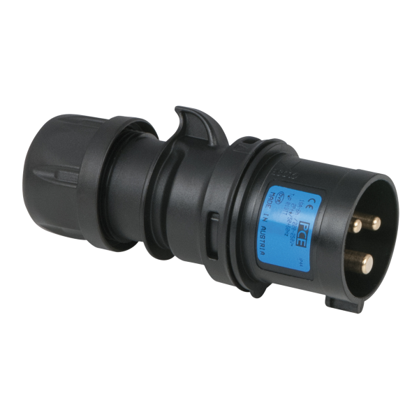 PCE CEE 16 A/240 V - 3P Plug male Black - Turbo Terminal - screwless