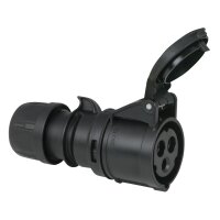 PCE CEE 16 A/240 V - 3P Plug female Black - Turbo Terminal - screwless