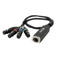 Showgear CS-4F/5 - 4-channel DMX shuttle snake via network cable 4-channel 5-pin DMX (female) to RJ45 CAT (female) adapter