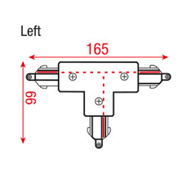 Artecta 3-Phase Right T-Connector Black - RAL9004