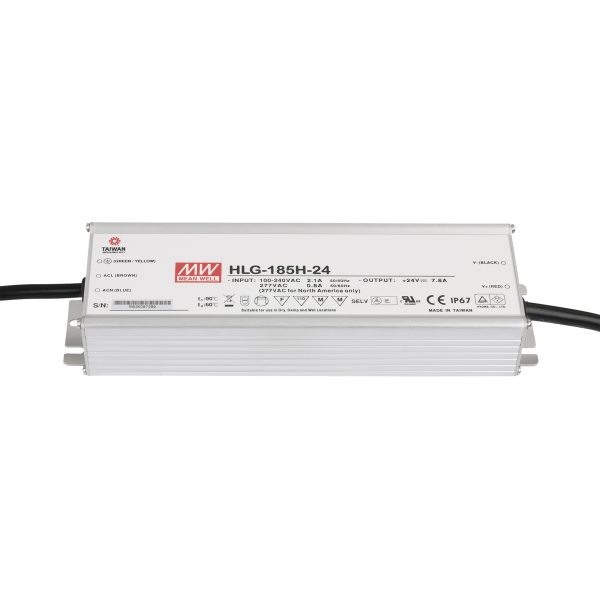 Meanwell LED Power Supply 185 W/24 V DC MEAN WELL HLG-185H-24