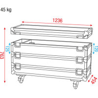 Showtec Case for 12x Sunstrip Active 3 stackable sections with accessory compartment