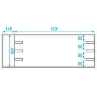 Showtec Case for 12x Sunstrip Active 3 stackable sections with accessory compartment