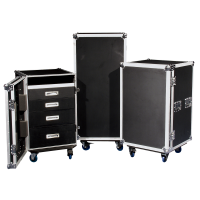 Showgear Drawer Case 16U Multi-purpose - swivel castors with break