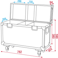 Showtec Case for 2x Phantom 65 With accessory compartment