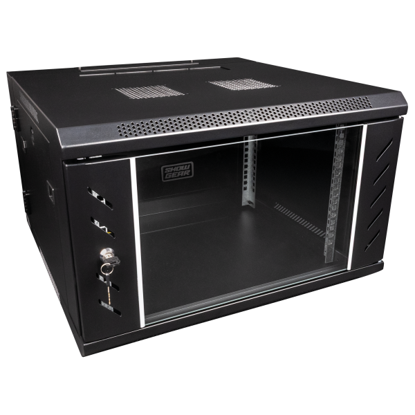 Showgear RCA-WMH-6 6U 19" Patch Panel Rack, Wandmontage, aufklappbare Rückseite