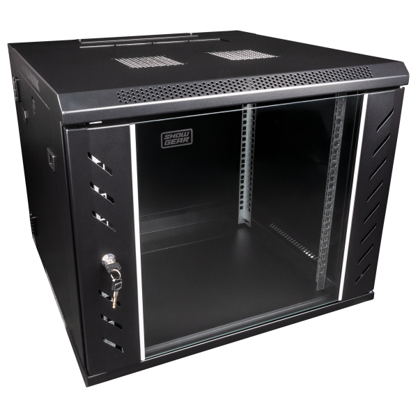 Showgear RCA-WMH-9 9U 19" Patch Panel Rack, Wandmontage, aufklappbare Rückseite