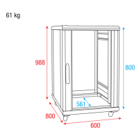 Showgear RCA-FSG-18 18 HE Netzwerkschrank mit Glastür