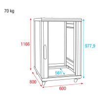 Showgear RCA-FSG-22 22U Network Cabinet with glass door
