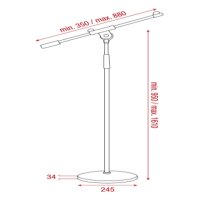 Showgear Microphone Stand 950-1610 mm