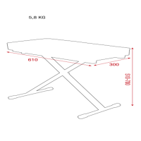 Showgear Keyboard Bench Pro Stahl, 510-700mm